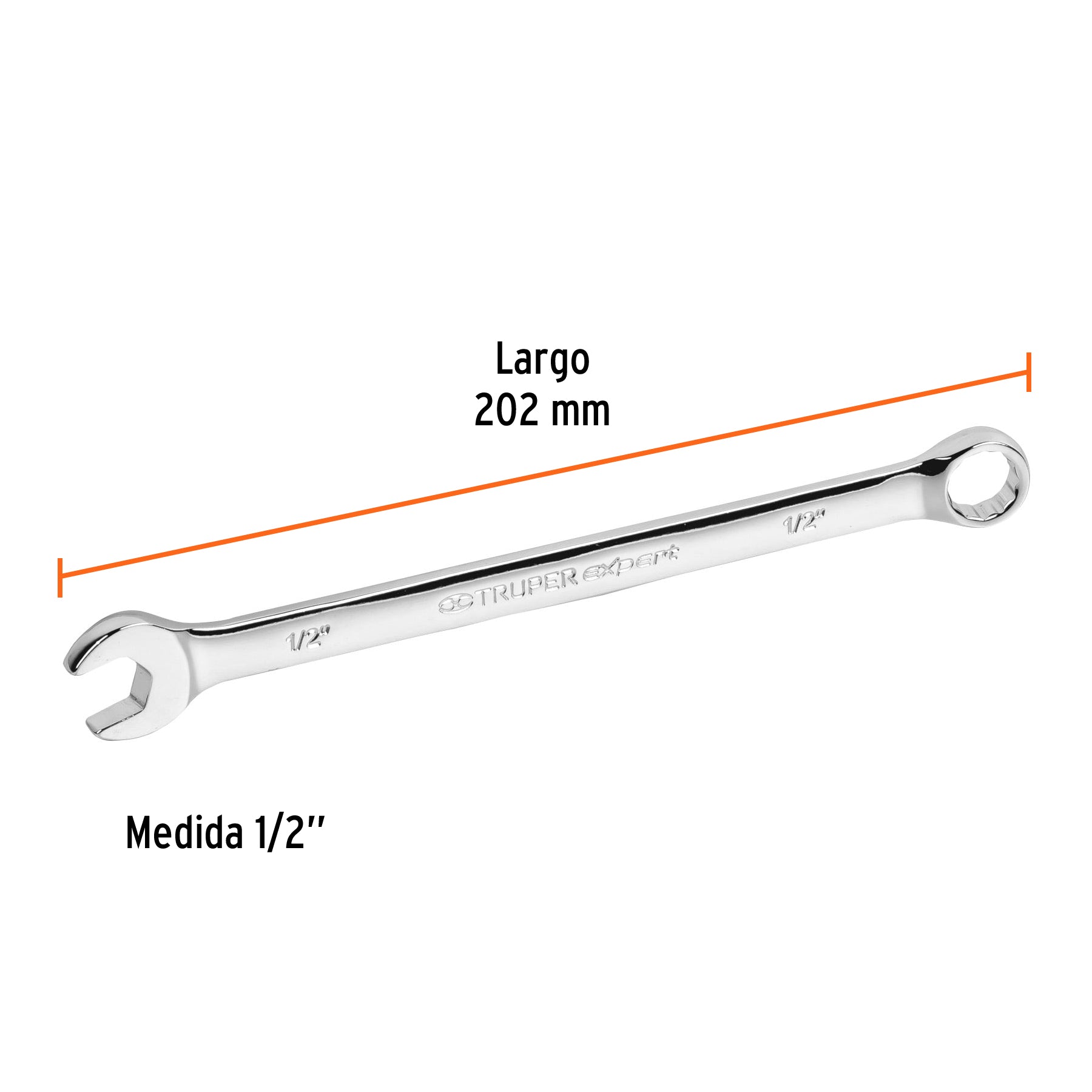 Llave Combinada Extralarga Estandar Truper Expert 1/2"