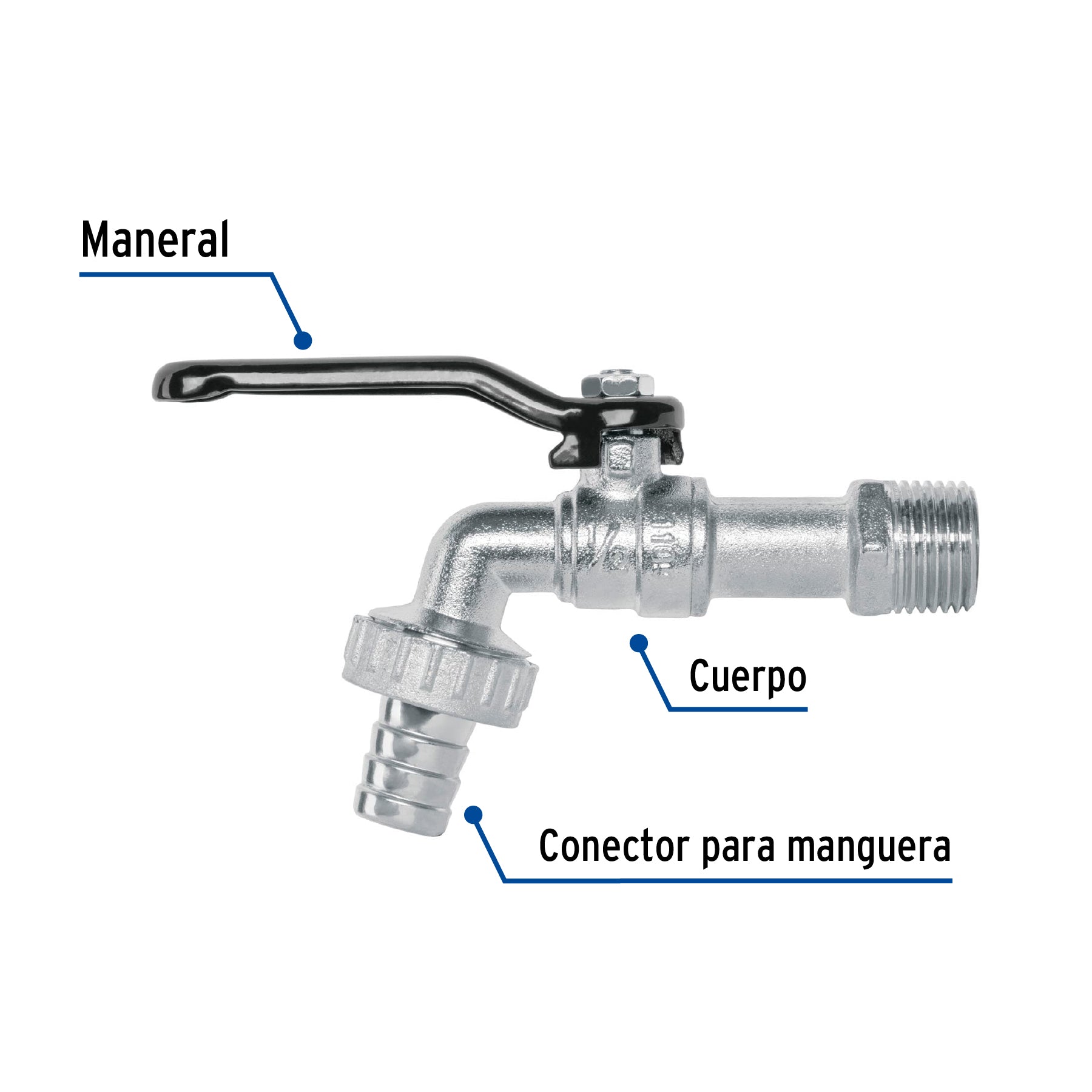 Llave de Nariz para Manguera 1/2" de 1/4 de Vuelta Foset Basic