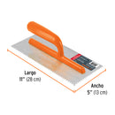 Llana 11" x 5" Mango de Plastico 6 Remaches Truper Dentado Triangular