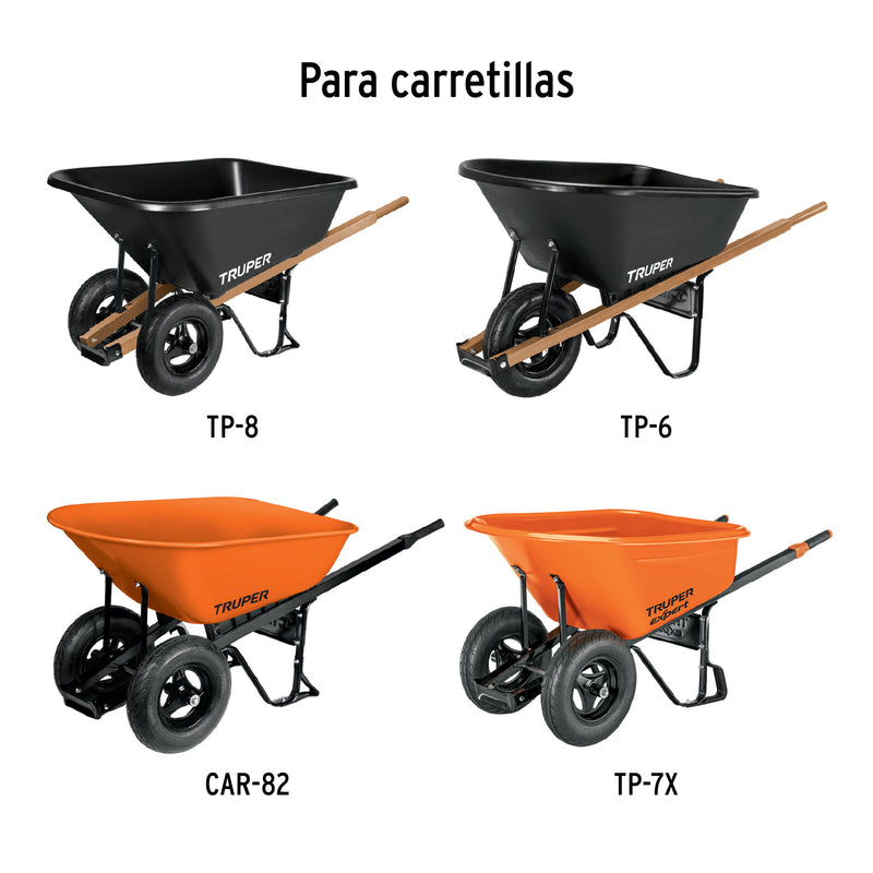 Llanta Completa Neumatica Lisa 16" para Carretilla Truper