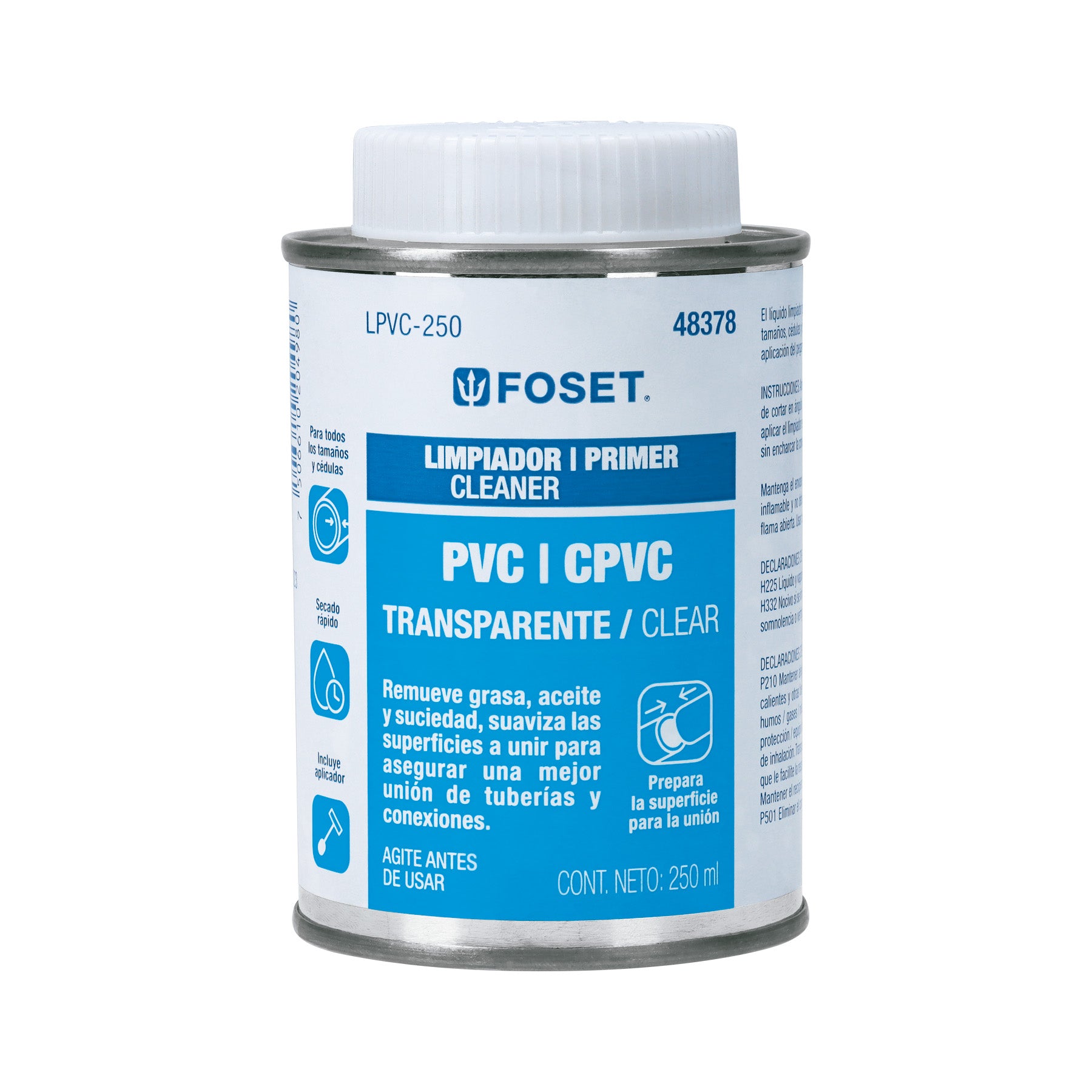 Limpiador para PVC 250 ml Foset