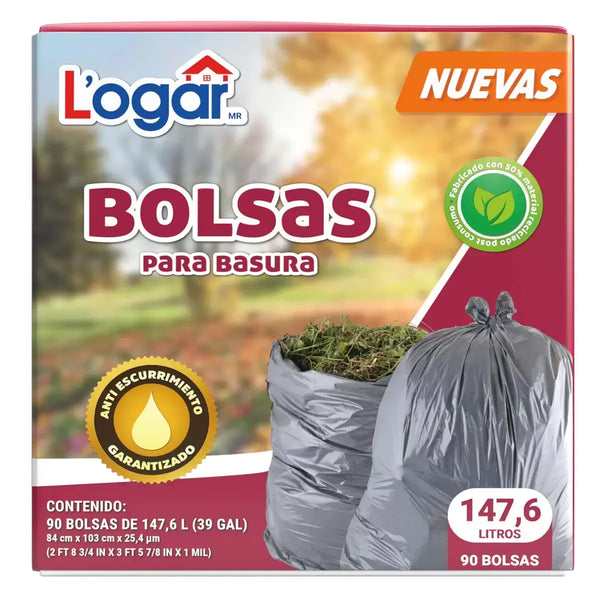 Bolsa para Basura 39 Gal Logar 1 Pieza