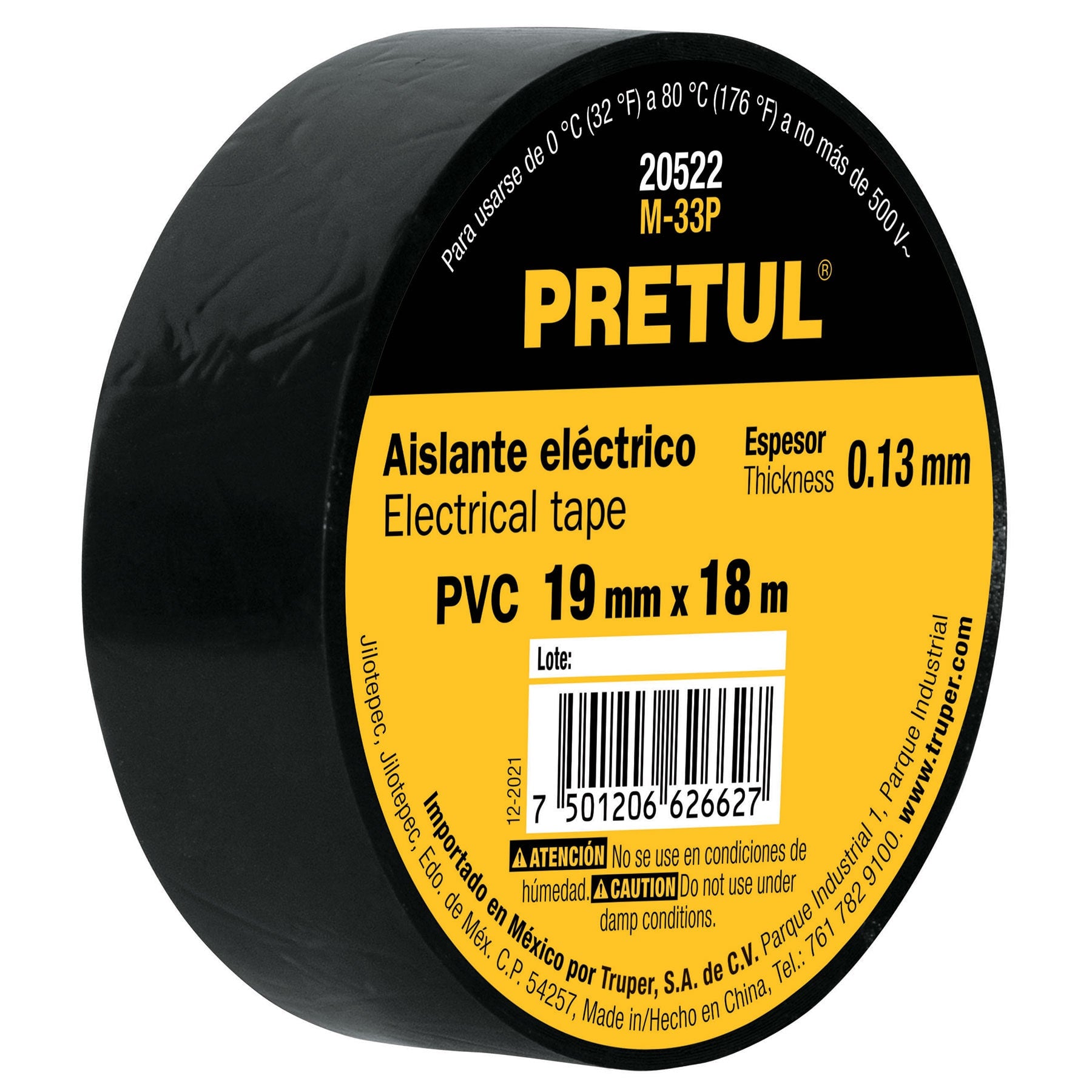 Cinta de Aislar 19 mm X 18 mts Pretul