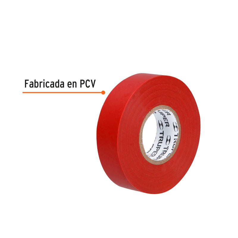 Cinta de Aislar 19 mm X 18 mts Truper Roja