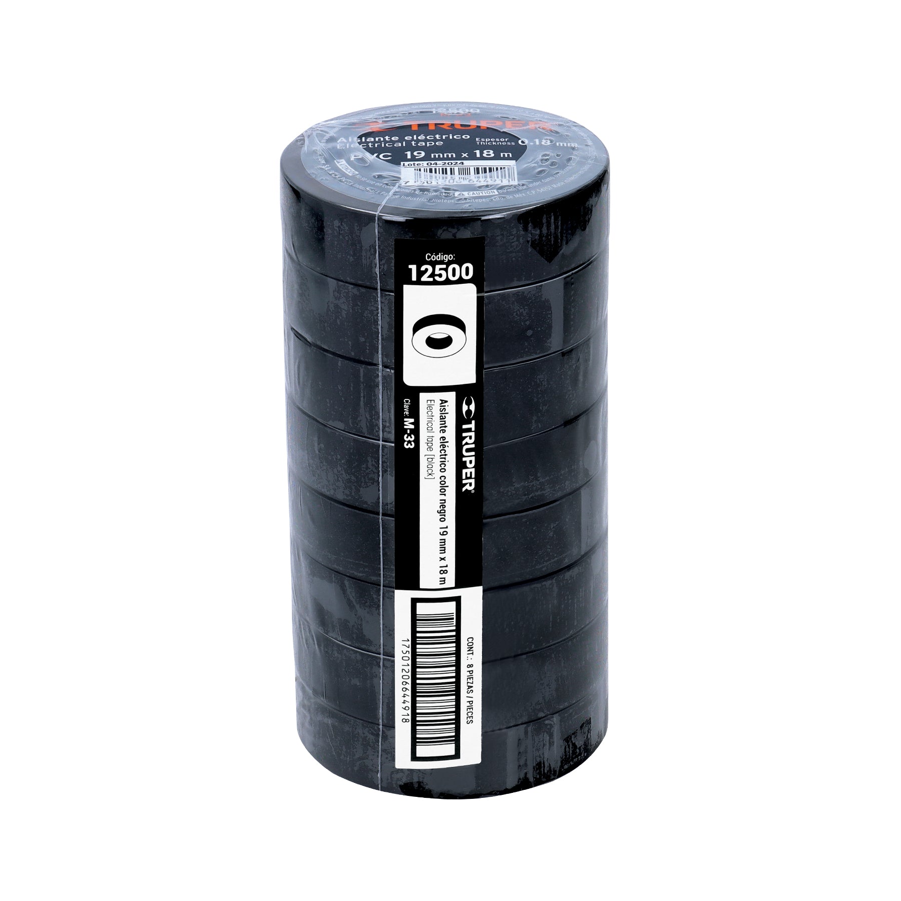 Cinta de Aislar 19 mm X 18 mts Truper Negra