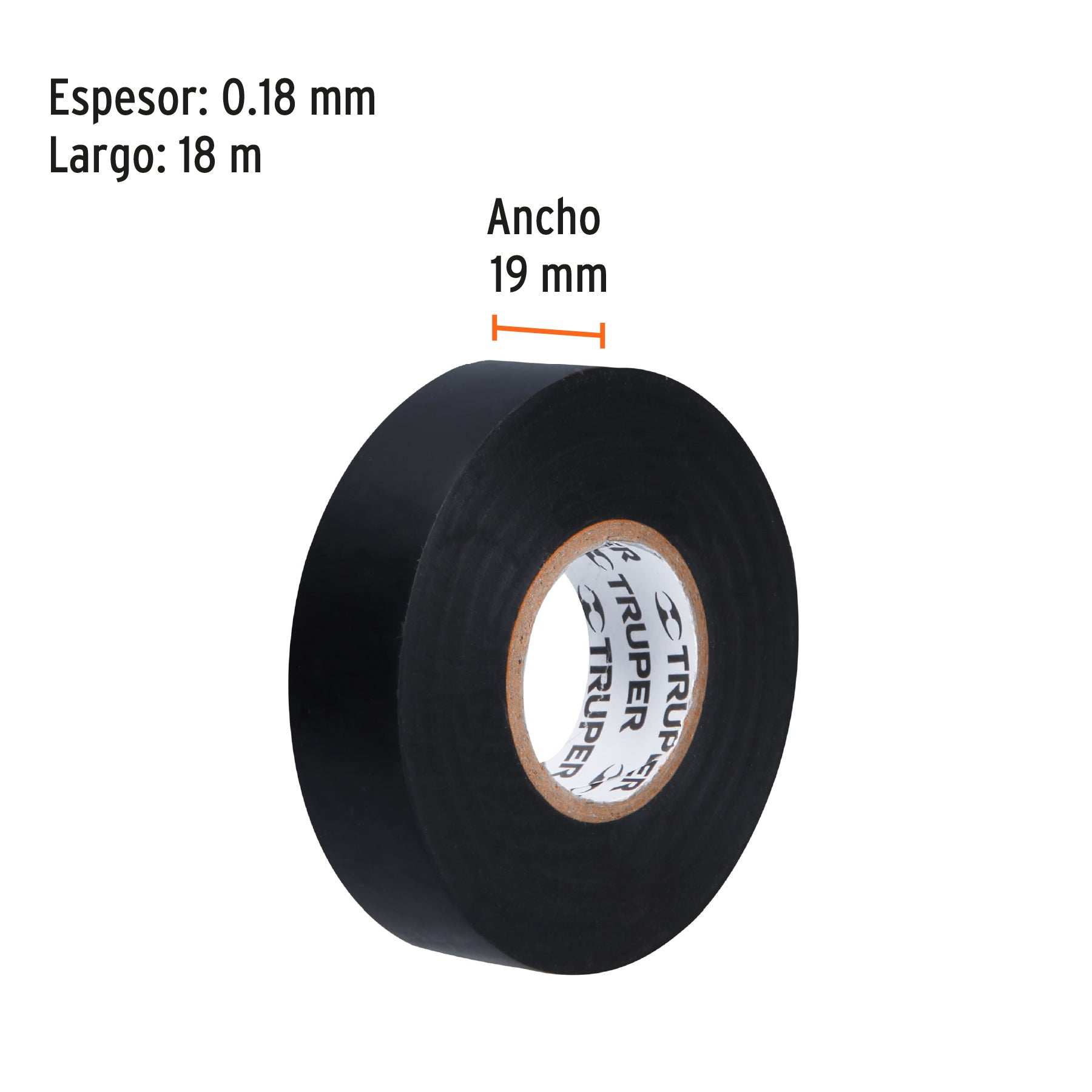 Cinta de Aislar 19 mm X 18 mts Truper Negra