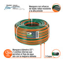 Manguera 3 Capas Tramada Verde Truper 1/2" en Rollo de 100 mts