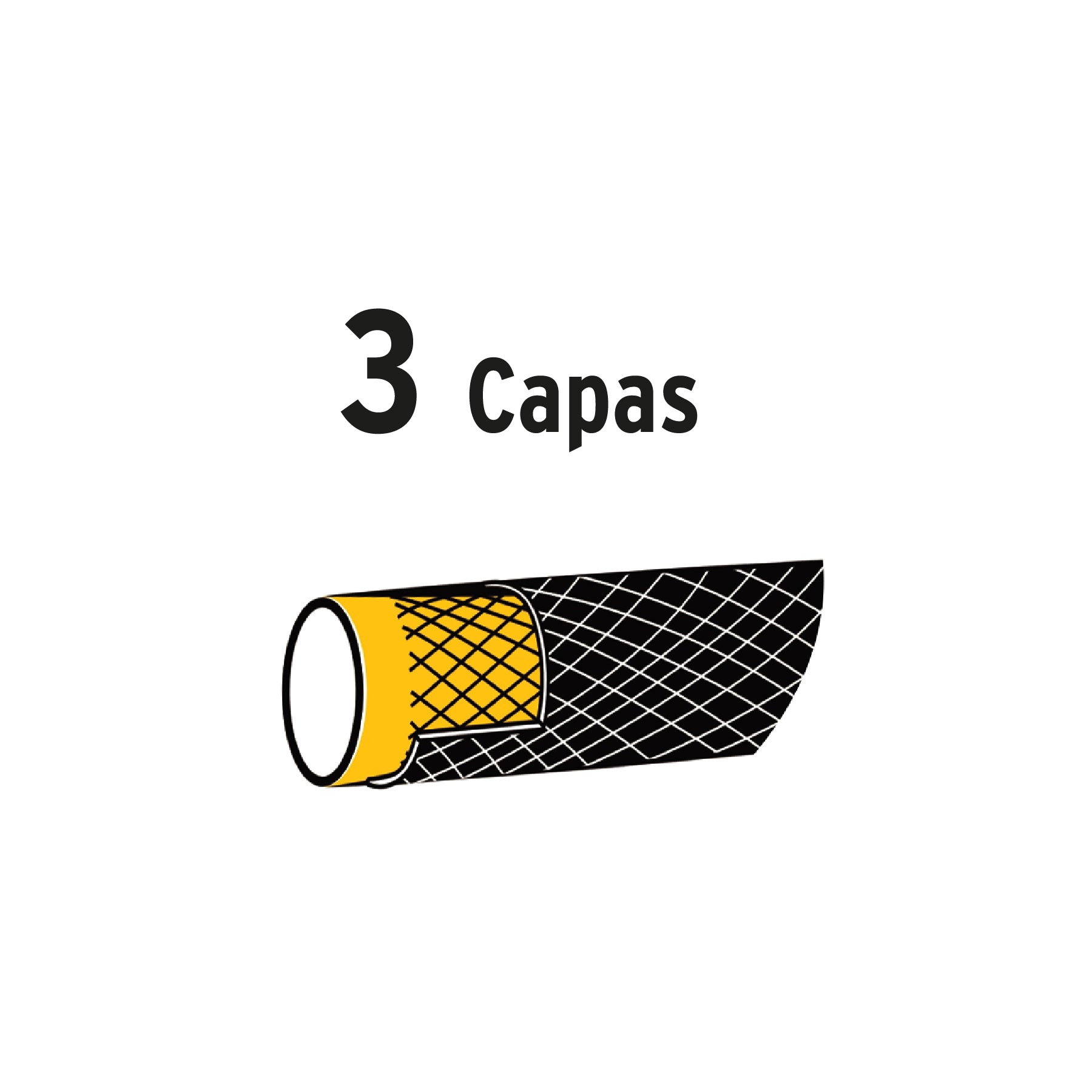 Manguera Reforzada 3 Capas Conexiones Plasticas 1/2" Rollo 10 Metros Pretul