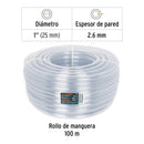 Manguera Transparente Industrial Truper 1" (25 mm) Rollo 100 Metros