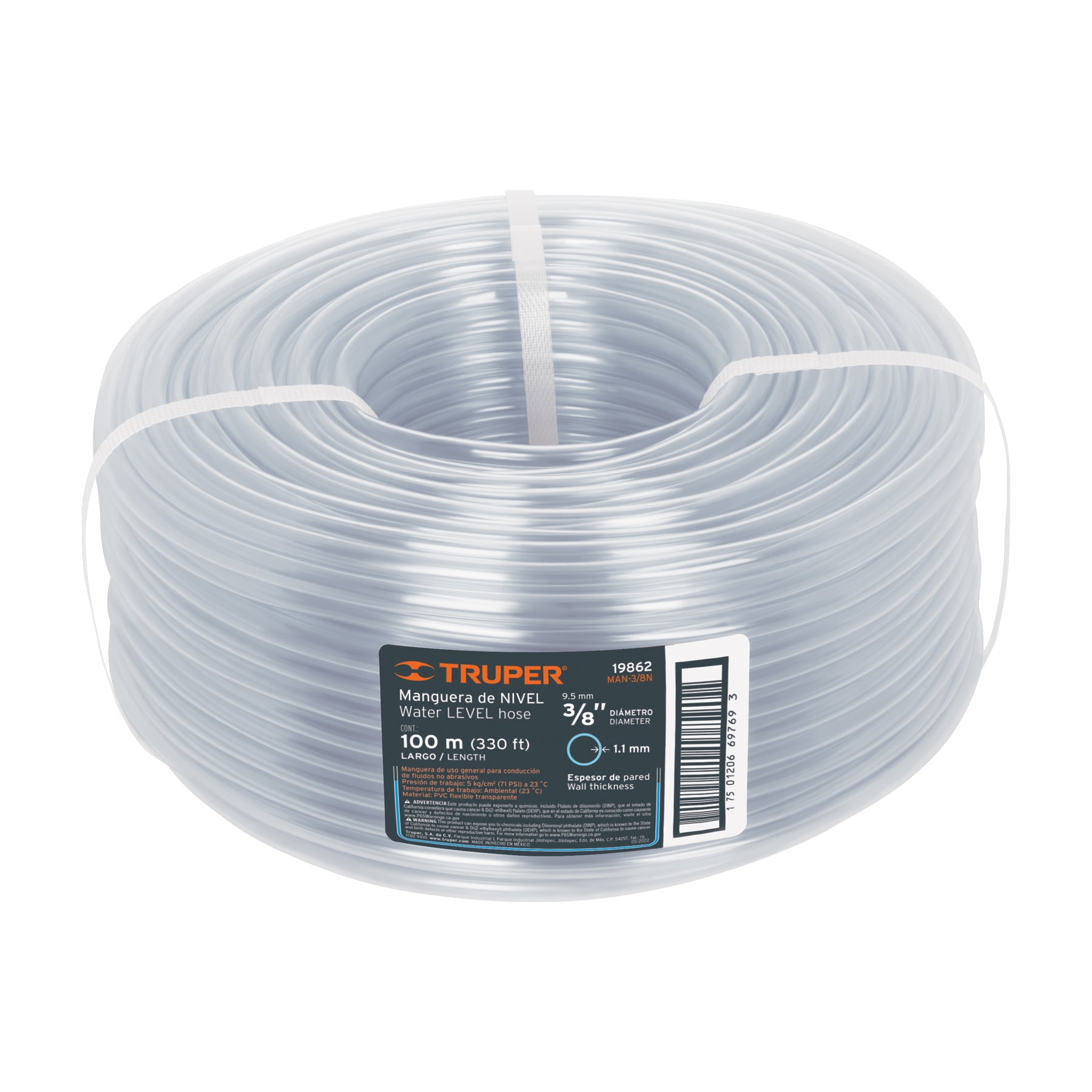 Manguera Transparente de Nivel Truper 3/8" (9.5 mm) por Metro