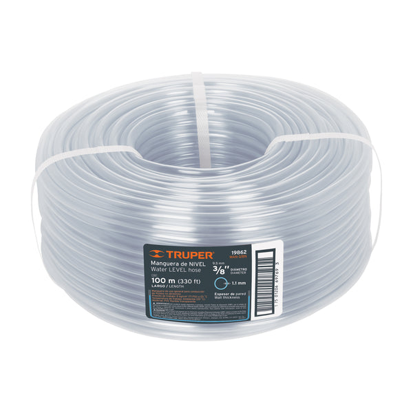 Manguera Transparente de Nivel Truper 3/8" (9.5 mm) Rollo 100 Metros
