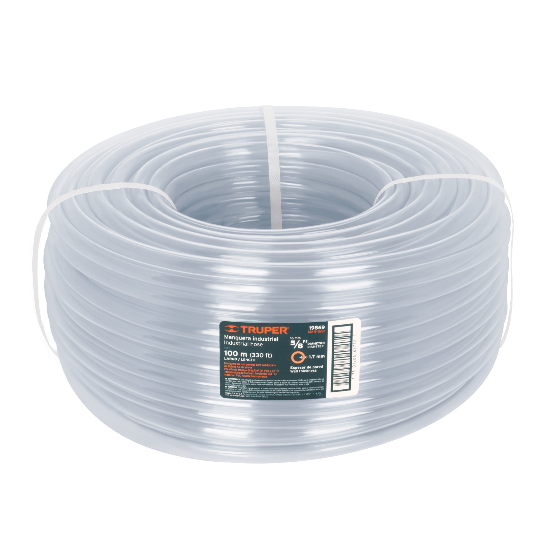 Manguera Transparente Industrial Truper 5/8" (16 mm) por Metro