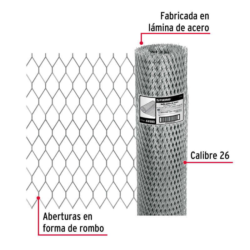 Malla Plafon Calibre 26 Altura 0.90 Fiero Rollo 22 Metros