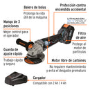 Esmeriladora Angular Inalambrica 20 Volts 4"1/2 Brushless Truper Max