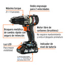 Taladro Inalambrico 20 Volts Broquero de 1/2" Brushless Truper Max
