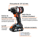 Combo Rotomartillo y Destornillador Inalambrico 20 Volts Brushless Truper Max