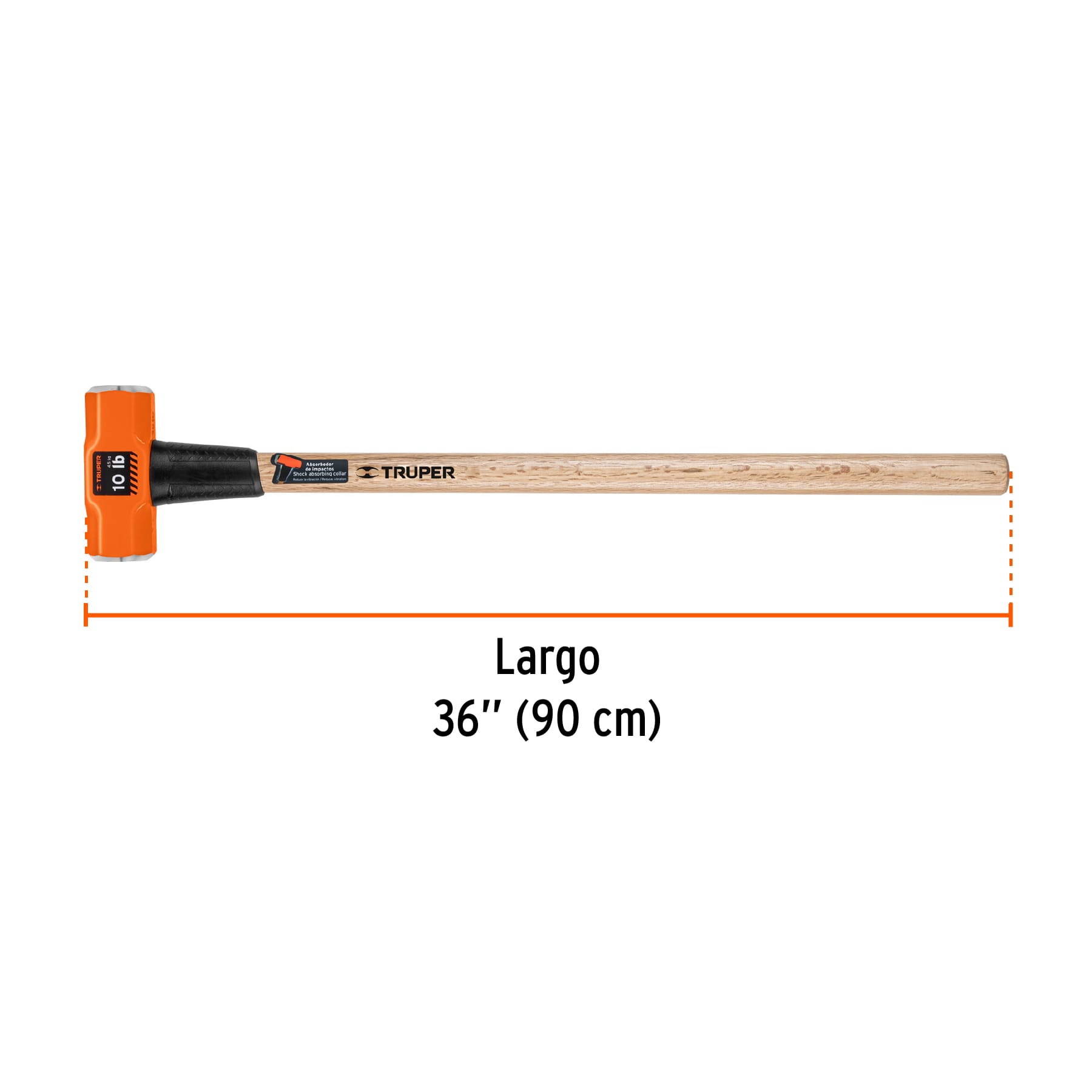 Marro Octagonal Mango Madera 36" Truper 10 Libras