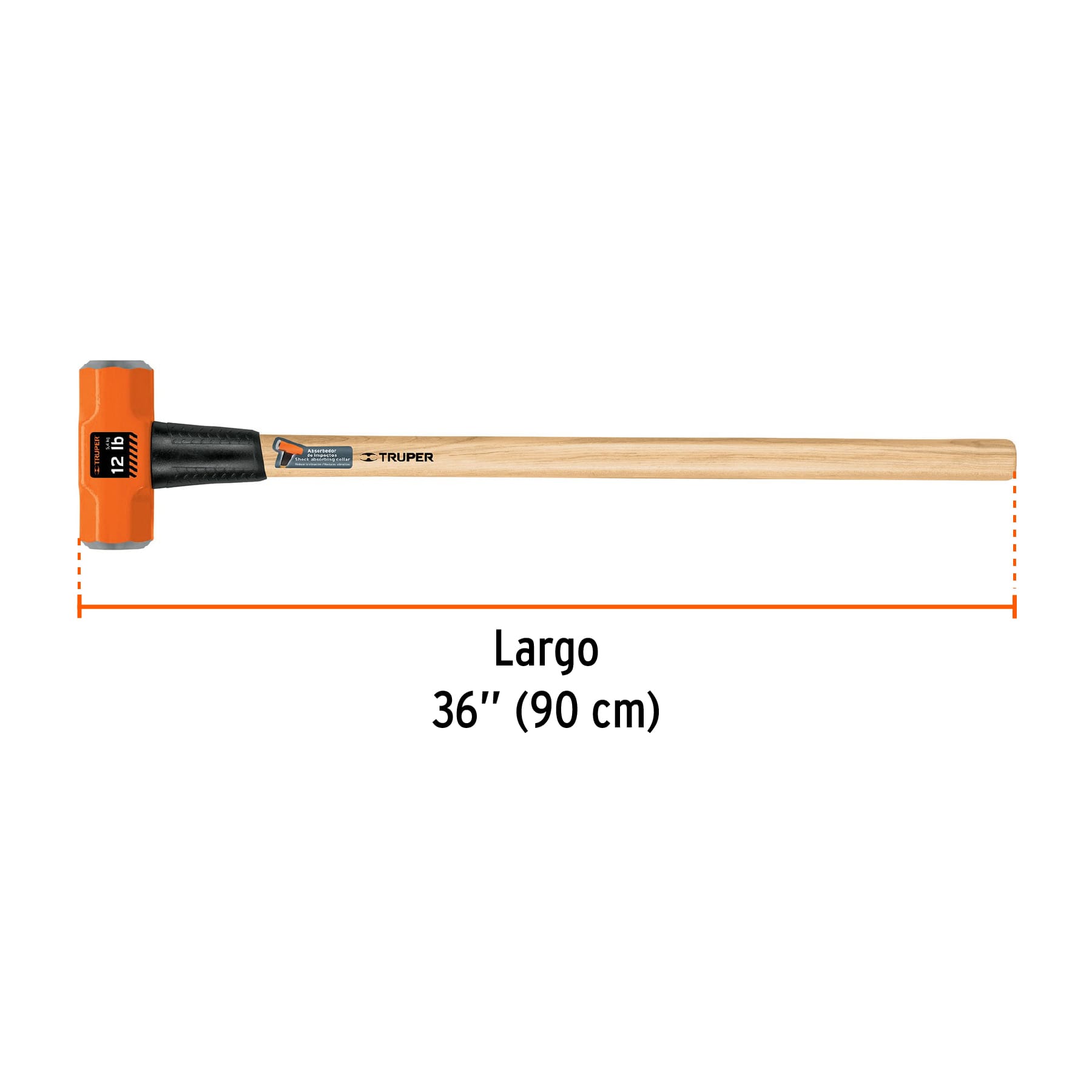 Marro Octagonal Mango Madera 36" Truper 12 Libras