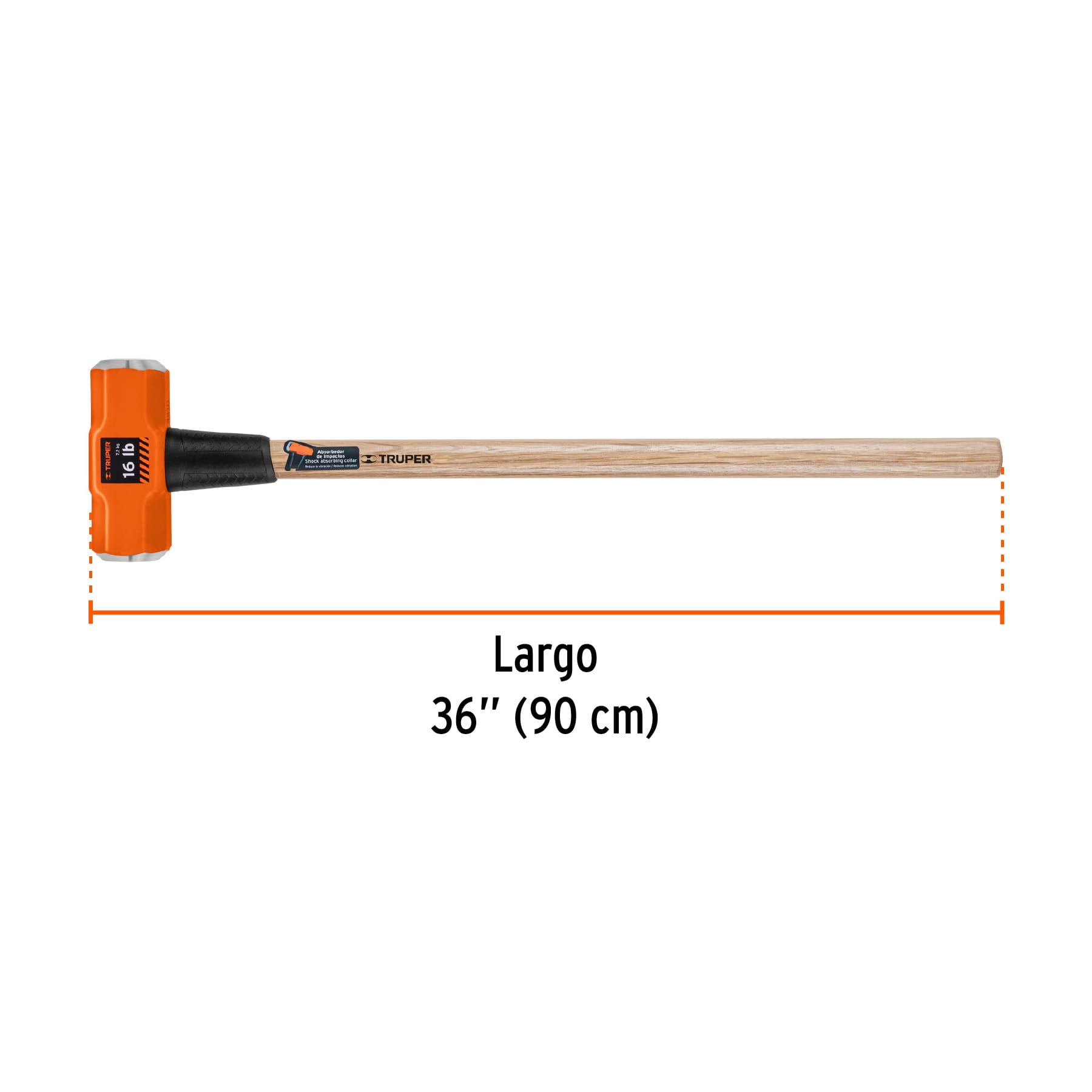 Marro Octagonal Mango Madera 36" Truper 16 Libras