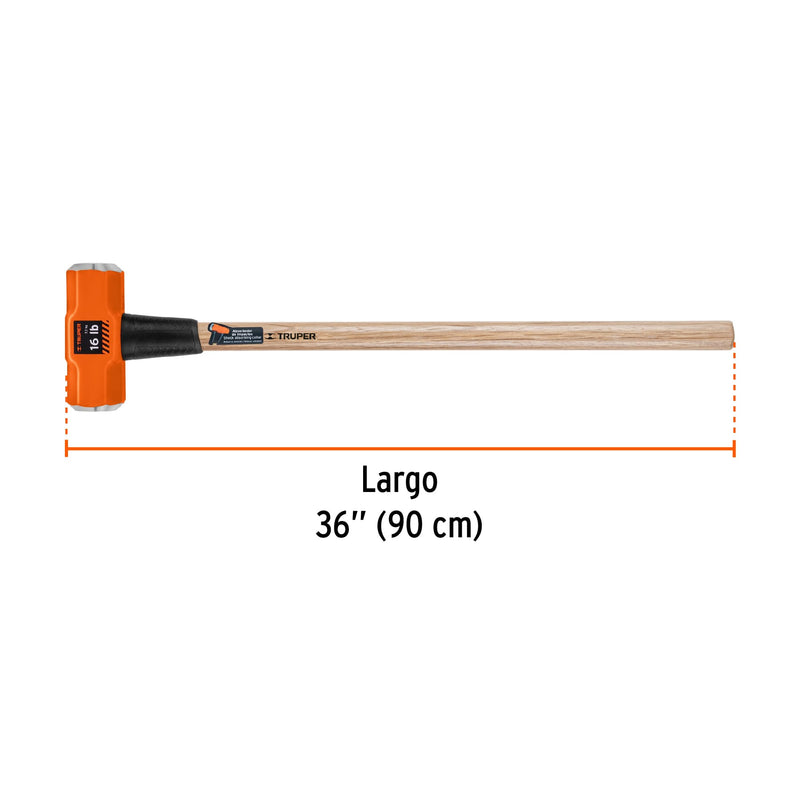 Marro Octagonal Mango Madera 36" Truper 16 Libras