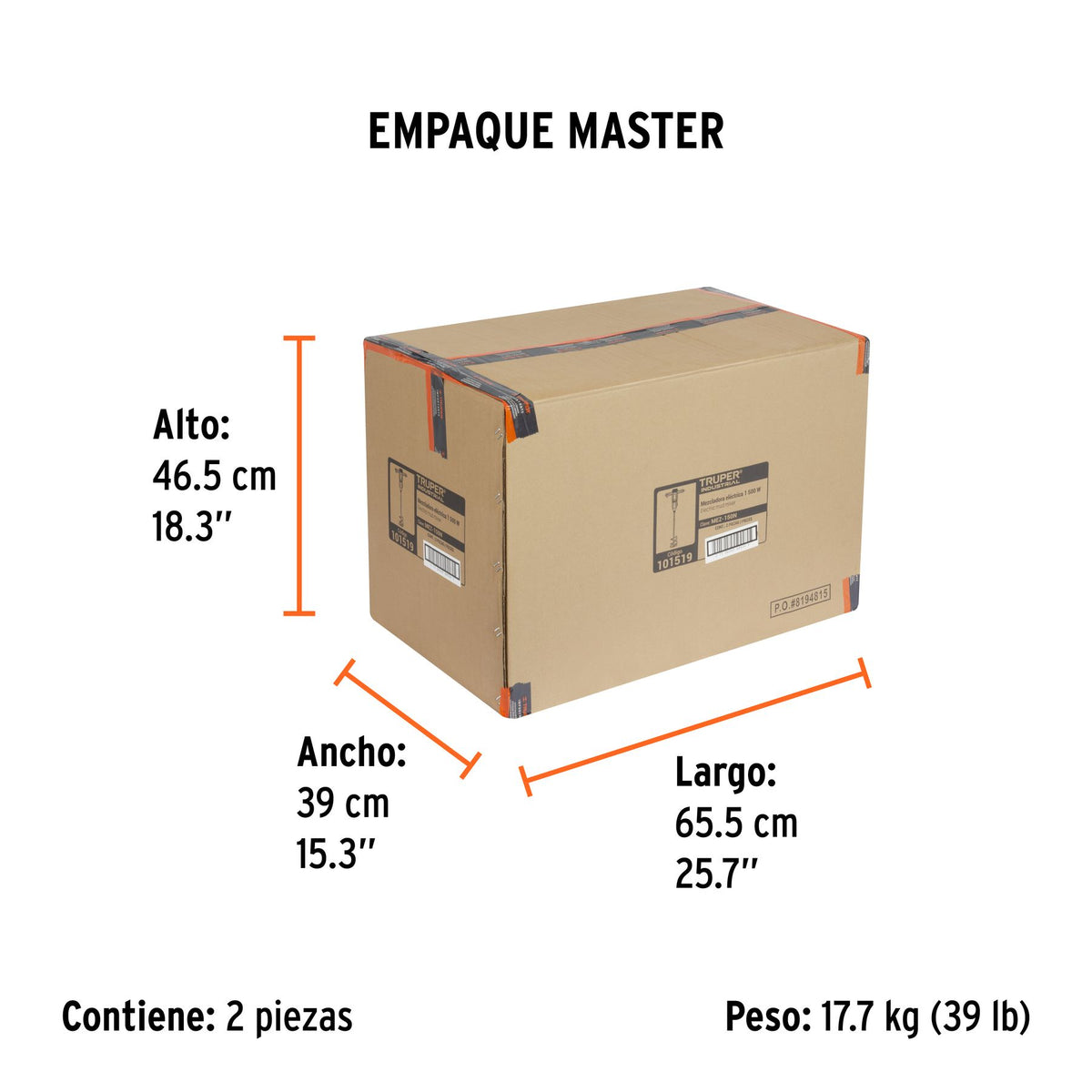 Mezcladora Electrica 1,500 Watts TRUPER INDUSTRIAL