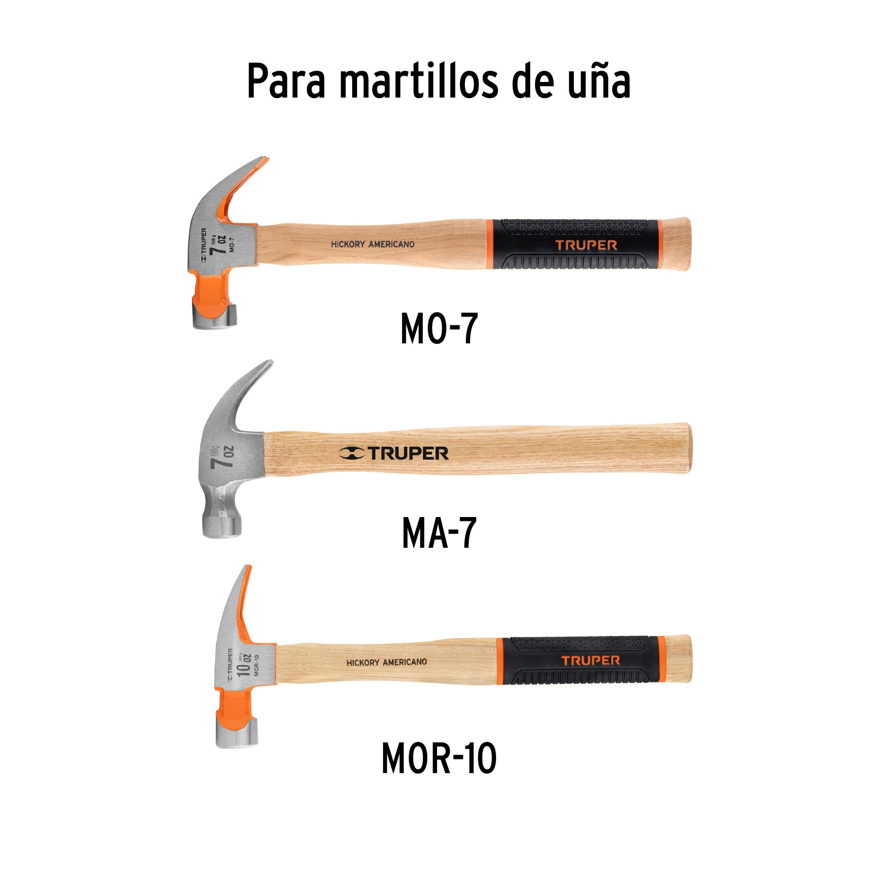 Mango para Martillos de Uña de 12" MO-7, MA-7 y MOR-10 Truper