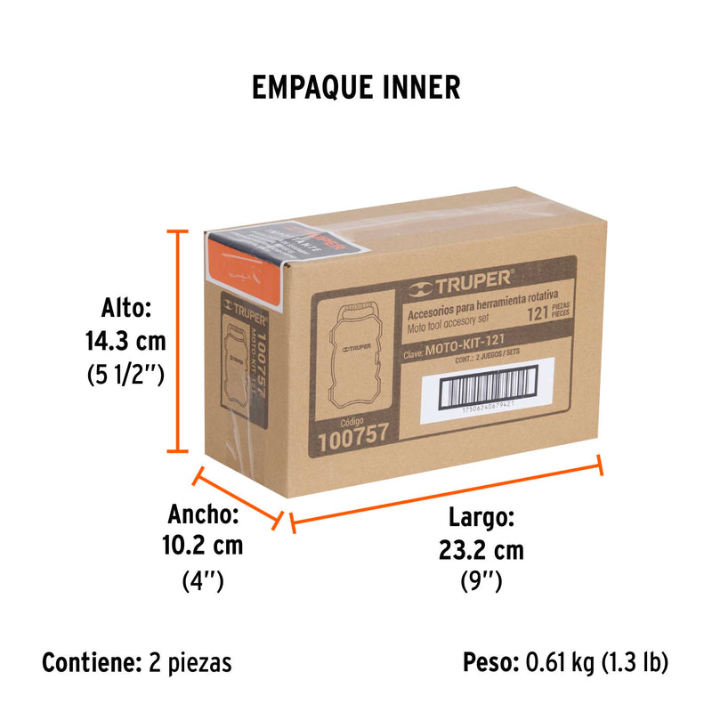 Kit de Accesorios para Motol Tool 121 Piezas Truper