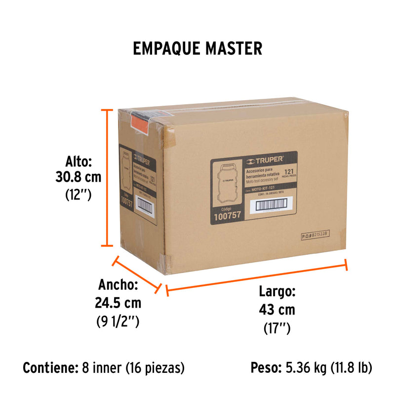 Kit de Accesorios para Motol Tool 121 Piezas Truper