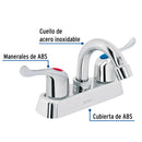 Mezcladora para Lavabo 4" Plastica Manerales de Palanca Cuello Curvo Foset Basic