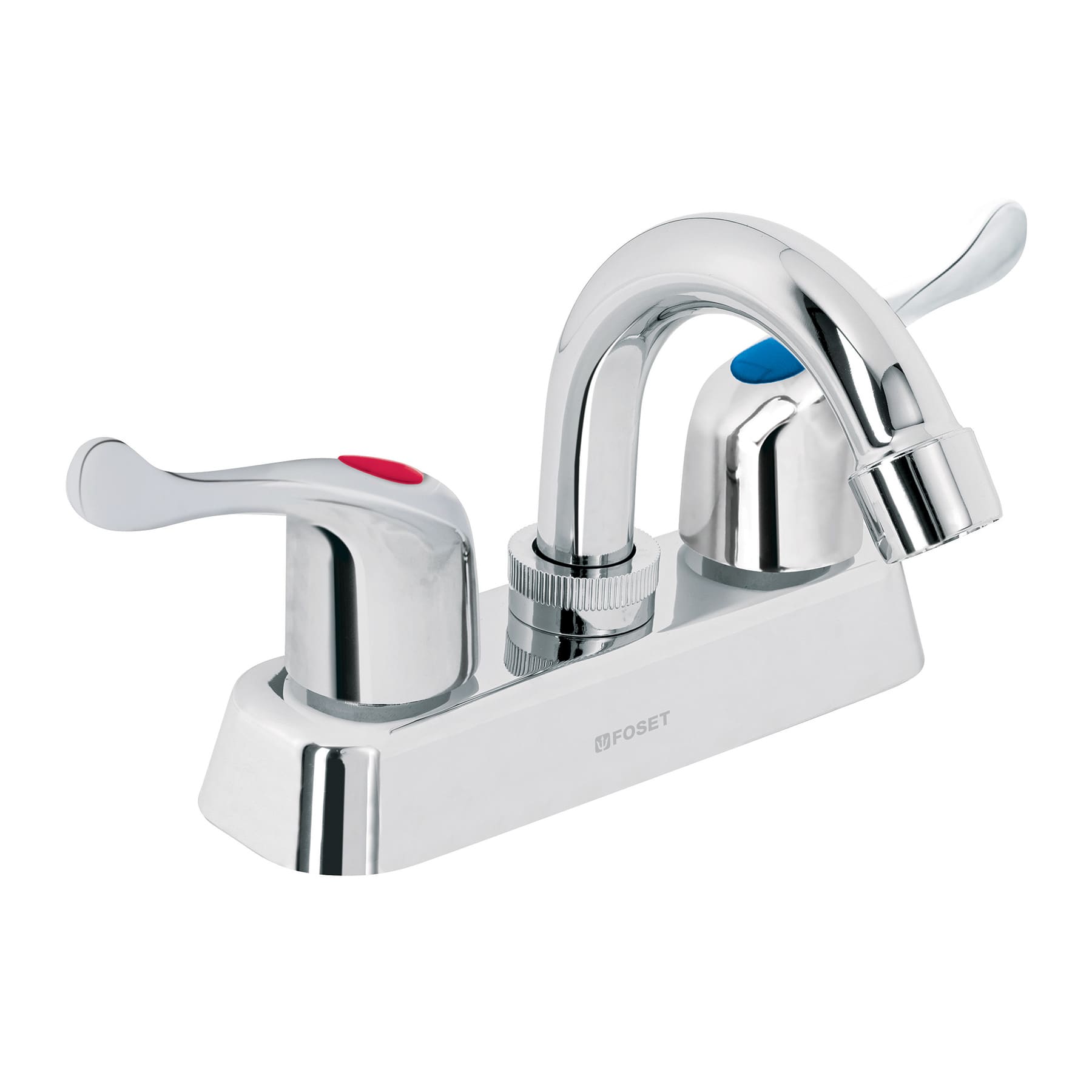 Mezcladora para Lavabo 4" Plastica Manerales de Palanca Cuello Curvo Foset Basic
