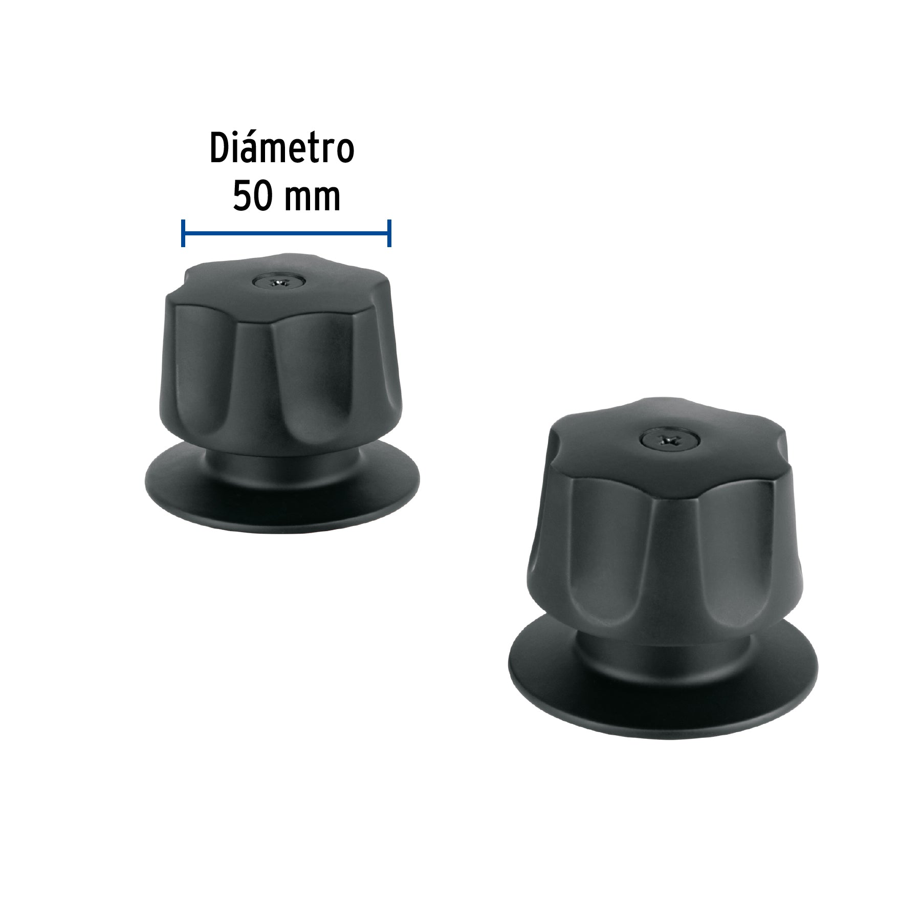 Juego de 2 Manerales Queen Grande con Chapeton Foset Basic Negro Mate