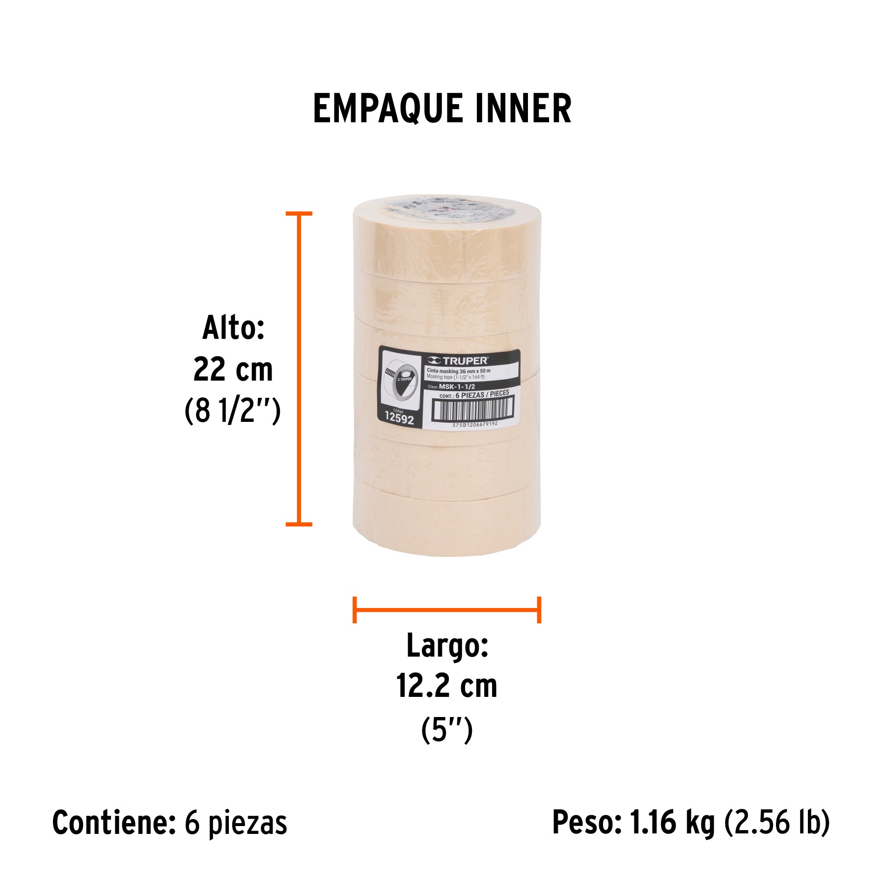 Masking Tape Uso General TRUPER 36 mm X 50 mts