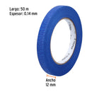 Masking Tape Color Azul Truper 12 mm X 50 mts