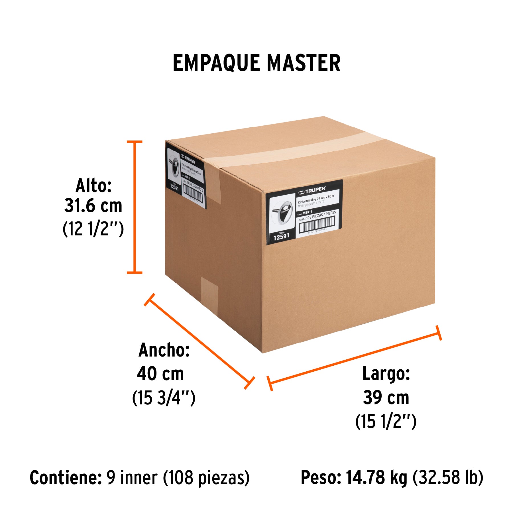 Masking Tape Uso General TRUPER 24 mm X 50 mts