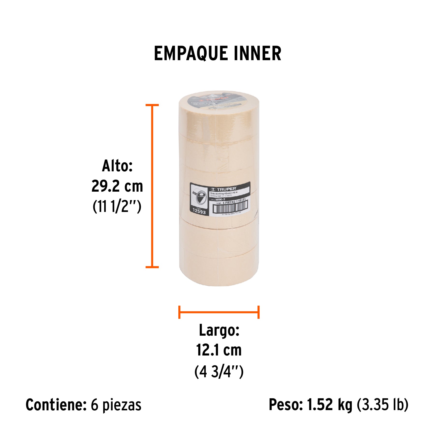 Masking Tape Uso General TRUPER 48 mm X 50 mts