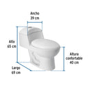 Sanitario One Piece Alargado Descarga Dual Blanco Foset