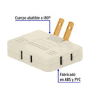 Multicontacto Tipo Bisagra 3 Entradas Volteck