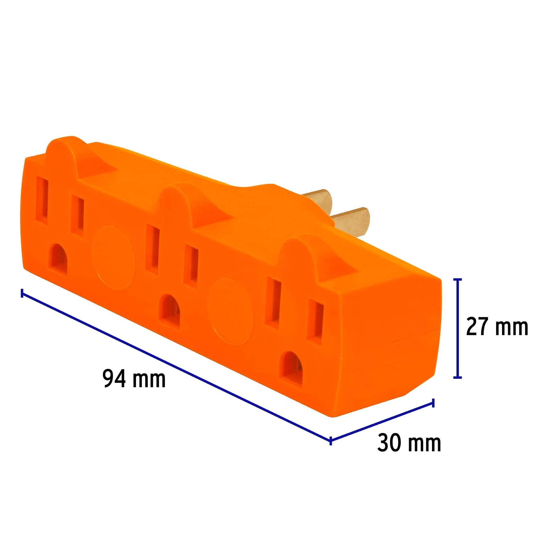 Multicontacto Triple 2P + T con Clavija Naranja Volteck