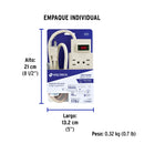 Multicontacto Barra 8 Entradas 14 AWG Supresor de Picos 110 Joules Volteck Blanco