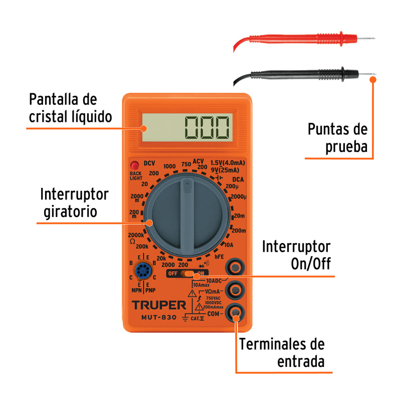 Multimetro Digital Escolar Truper