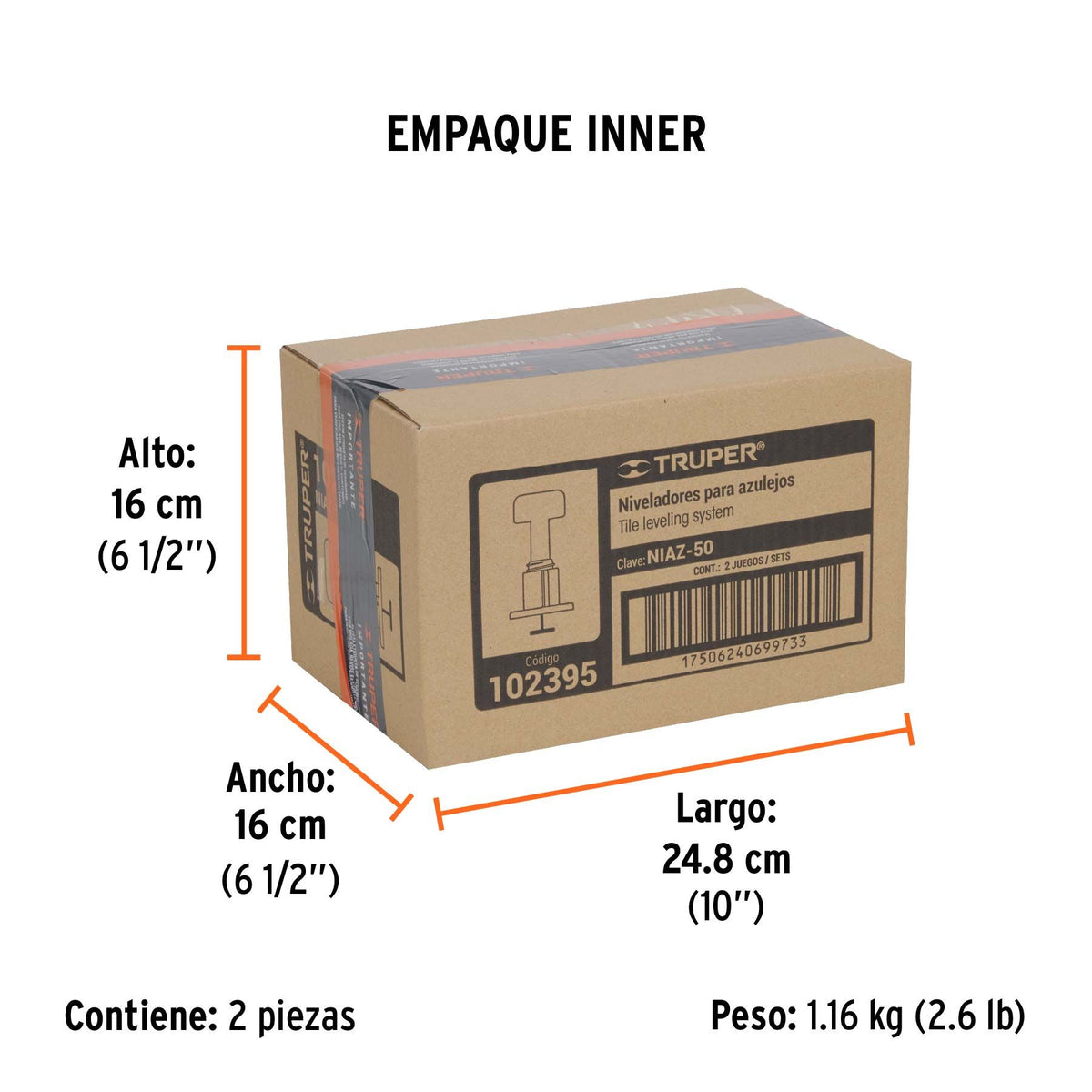 Bolsa con 50 Niveladores de Azulejos TRUPER
