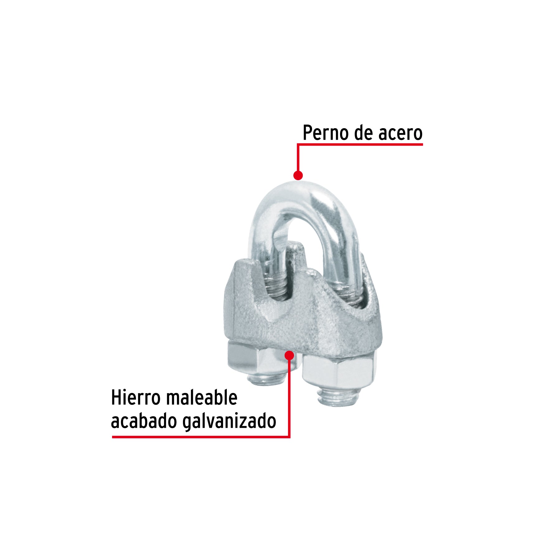 Nudos (Perros) para Cable Fiero 1/4" (6.5 mm) Bolsa 40 Piezas