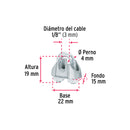 Nudos (Perros) para Cable Fiero 1/8" (3 mm) Bolsa 100 Piezas