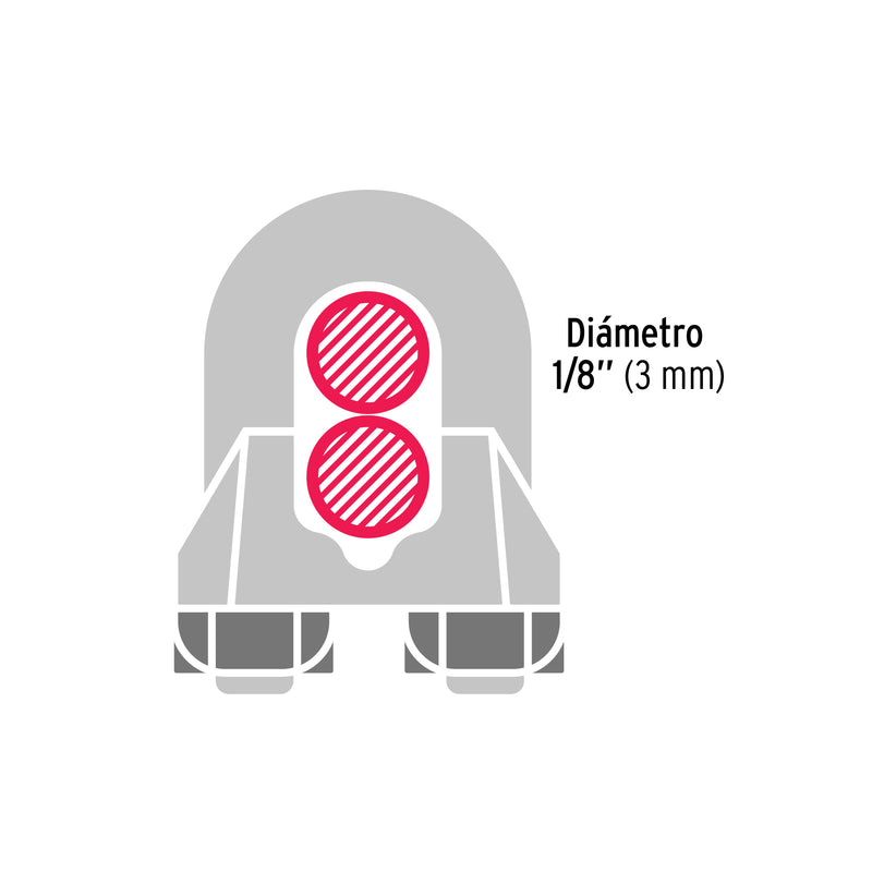 Nudos (Perros) para Cable Fiero 1/8" (3 mm) Bolsa 100 Piezas