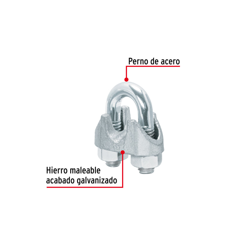 Nudos (Perros) para Cable Fiero 5/16" (8 mm) Bolsa 25 Piezas