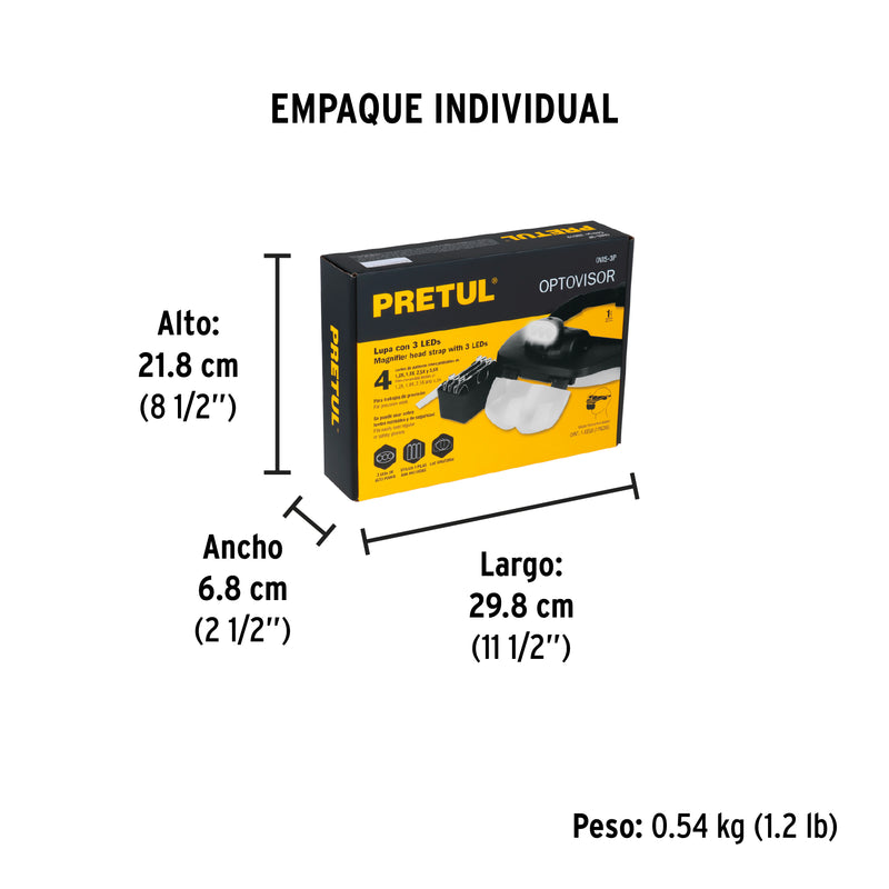 Lupa Optovisor de 3 Leds Pretul