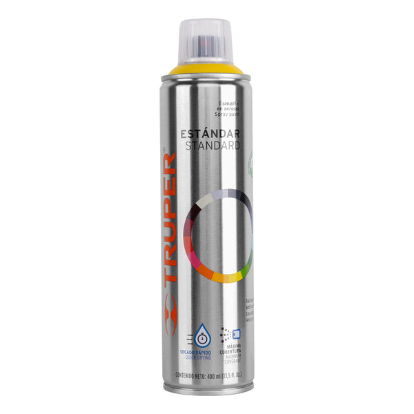 Pintura en Aerosol Bote Esbelto 400 ml Truper Amarillo Canario