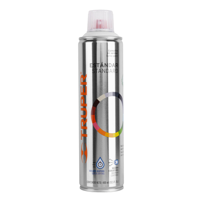 Pintura en Aerosol Bote Esbelto 400 ml Truper Blanco Brillante