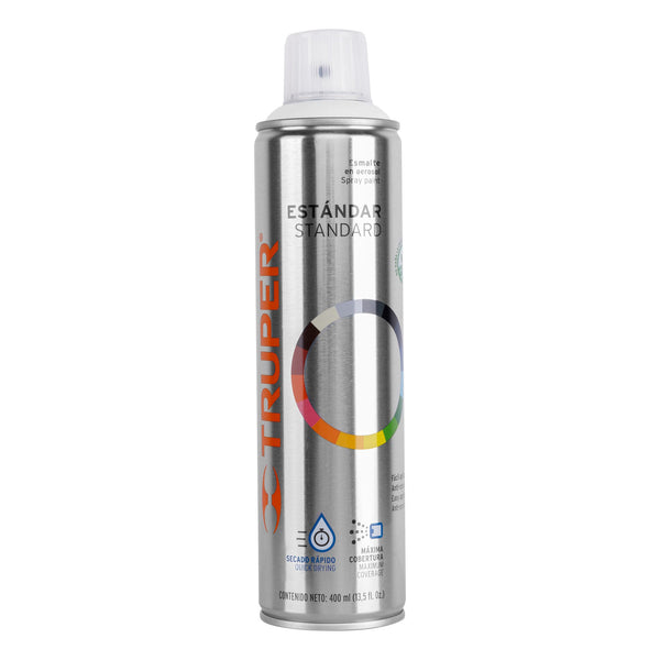 Pintura en Aerosol Bote Esbelto 400 ml Truper Blanco Mate