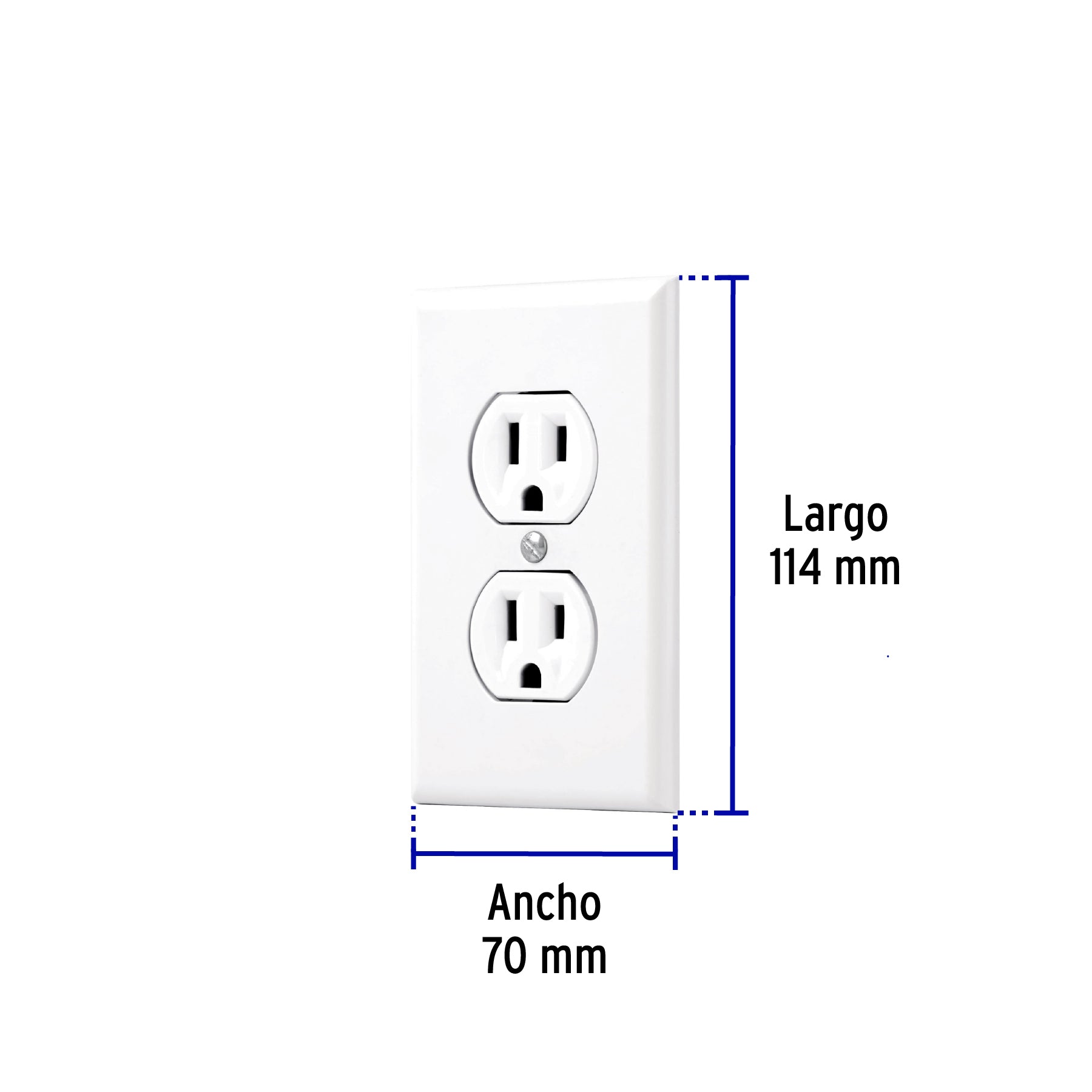 Placa Armada Contacto Duplex 2P + T Linea Standard 15 A Blanco Volteck